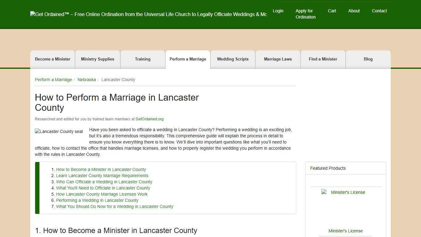 How to Perform a Marriage in Lancaster County - Get Ordained